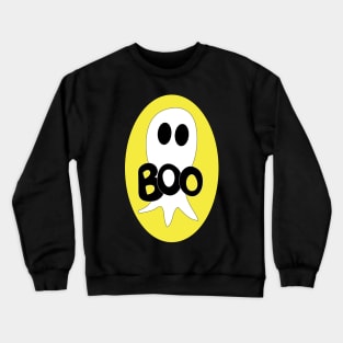 Cute Halloween ghost cartoon with BOO text Crewneck Sweatshirt